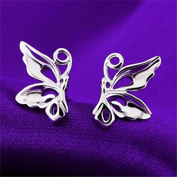 .925 Sterling Silver Butterfly Earrings - Picture 3 of 7